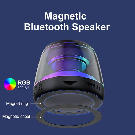 Magnetyczny głośnik Bluetooth RGB, przenośny z uchwytem na telefon